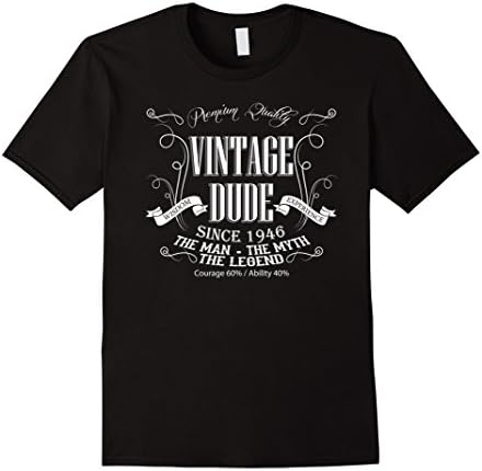 Men's Vintage Dude 70 tshirt The Man The Myth The Legend Large Black