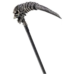 Medieval Grim Reaper Sickle Skull Costume Prop 44"