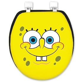 Ginsey Sponge Bob Grin Spongy Soft Padded Toilet Seat