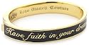 Disney Couture Cinderella Gold Plated Hinged Bangle Bracelet with Quote