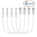 NexGadget 4 PACKS 2-in-1 High Speed USB Charging/Sync Data Cable [10 Inches] Nylon Braided Charger for iPhone 5/5S/6/6 Plus/6S/6S Plus Android Samsung (Silver)