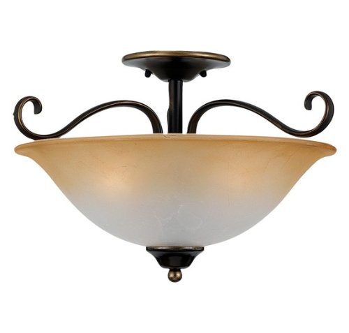 Quoizel DH1718PN Duchess 3 Light 17-Inch Semi Flush Mount, Palladian Bronze