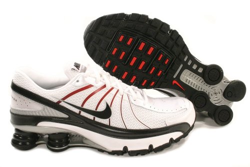 Nike Men’s NIKE SHOX TURBO+ VII RUNNING SHOES 15 (WHITE/BLACK-MET SILVER-RED)
