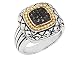 Black Diamond Pave Ring 1/10 Carat (ctw) in Sterling Silver with 14K Gold Accents