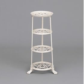 Cast Iron 4 tier Saucepan Stand - Cream