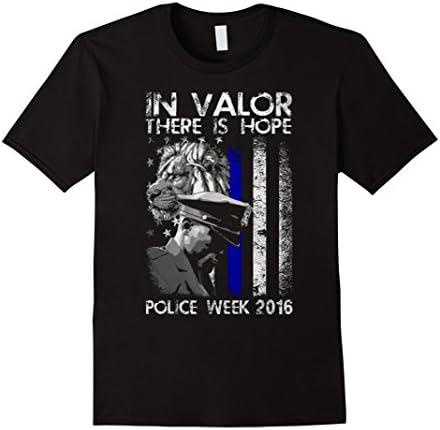 Men's Thin blue line Tshirt: Police week 2016 -thin blue line flag Small Black