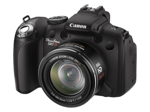 Canon PowerShot SX1 IS Digitalkamera (10 Megapixel, 20-fach optischer Zoom, 2,7 Display, HD-Videofunktion) schwarz