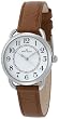 AK Anne Klein Women's 108687SVBN Easy to Read Silver-Tone Casual Watch with a Brown Leather Strap