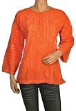 Indian Cotton Top Kurta Tunic Blouse with Chikan Embroidery Work size XS