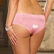 Plus Size Maid of Honor Boy Short Panty Rhinestones Heart Great Gift Idea Pink Boyshort Queen