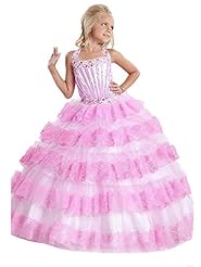 Girls  Halter Crystal Applique Lace  Ball Gown Flower-Girl Dress/Pageant Dress 