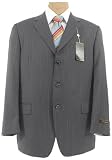Joseph Abboud Mens Single Breasted 3 Button Gray Pinstripe Silk Wool Suit - Size 44R