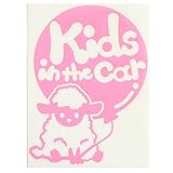ピンク（桃色） Kids in the car〈羊 ひつじ ヒツジ 動物〉ステッカー 窓ガラス シール パーティファッション キッズ イン ザ カー ※吸盤・マグネットタイプではありません 取付簡単 