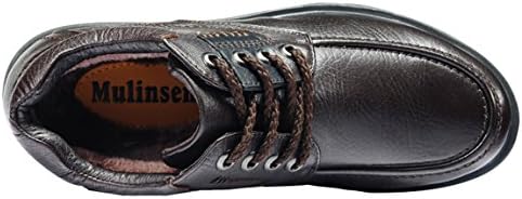 Mulinsen Men's Head Layer Cowhide Warm Business Casual In British Fashion Leather Shoes(9D(M)US,brown)