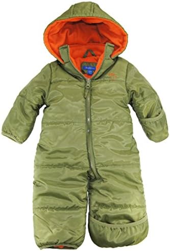 iXtreme Baby Boys Infant One Piece Solid Snow Suit, Olive, 18M