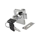 uxcell ガラスドアロック　ドアロック　　ガラス扉ロック　シングル　鍵付き　 シルバートーン　交換