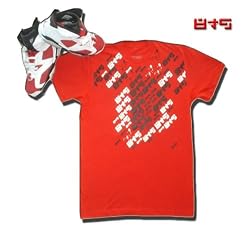 8&9 "COVER ME" Printed Men's T-shirt By EIGHT & NINE DESIGNS Carmine Red/Black/White Jordan VI Colorway Retro'd 8&9 Tee