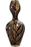 Metro Glass Vase 15.5h X 6.75d Brown Swirl Gls