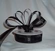 Organza Satin Center Ribbon - 7/8" - 25 Yards (75 FT) - Black