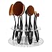 Sankuwen 10 Hole Oval Makeup Brush Holder Drying Rack Organizer Cosmetic Shelf Tool No Brushes