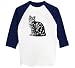 american shorthair - American Shorthair- Image - Raglan 3/4 Sleeve T-Shirt, White/Navy, Large