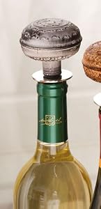 Black & White Round Metal Door Knob Bottle Stopper