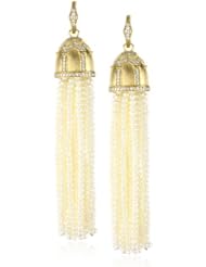 Katie Decker "Gothic" 18k Diamond and Seed Pearl Tassel Earrings