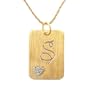 10K Gold Plated Sterling Silver with Diamond-Accent "S" Initial Pendant