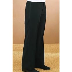 Neil Allyn Black plain front tuxedo stripe trouser for women