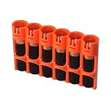 Storacell by Powerpax Slim Line "AAA" Battery  Caddy, Orange - Holds 6 "AAA" Batteries