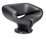 1 Black Leather Chair With Foam Injection Cushion