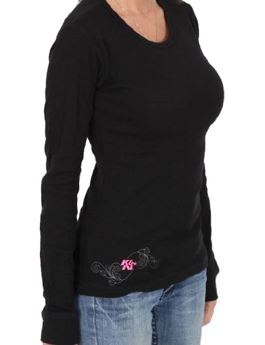 K&N 88-7024-M Black Medium Thermal Shirt with Swirls Logo