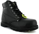 Rugged Outback "Bulldoze" Mens Coated Leather Upper Safety Boots With Steel Toe Cap/Mid Sole - Black