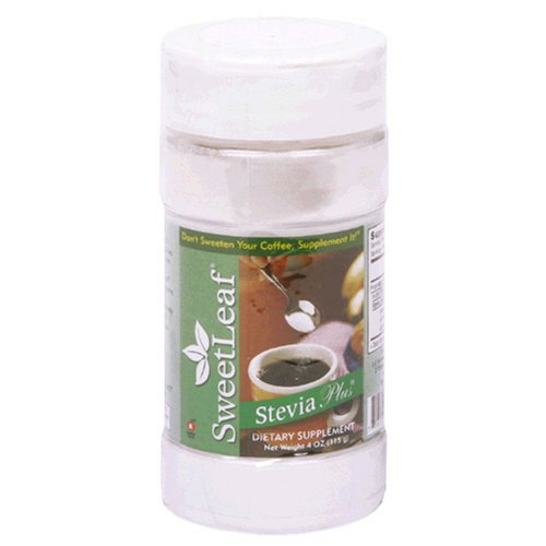 SweetLeaf SteviaPlus Powder, 4-Ounce Shaker Jars (Pack of 2)