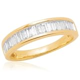 14k Yellow Gold Channel-Set Baguette Diamond Band (1/2 cttw)