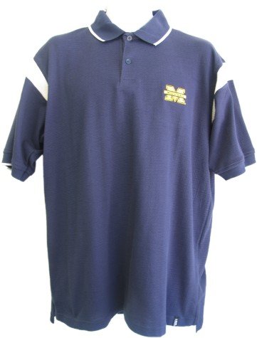 Men's Michigan Wolverines Athletic-Polo Navy/White