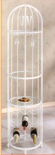 BEAUTIFUL NEW BIRDCAGE STYLE WINE RACK IN WHITE