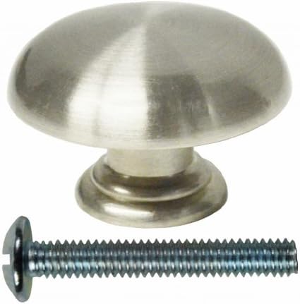 1 Piece Lot of Jeffery Alexander Kitchen Bathroom Cabinet Drawer Knob Hollow Mushroom Satin Nickel 30MM 1-3/16" Diameter 3/4" Tall With 1 1/8" Screw