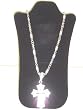 J24, Sterling Silver Plated Long Chain Necklace with Cross Pendant for Women and Teens