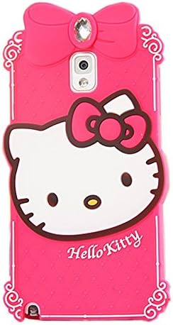Galaxy S5 Case,Galaxy S5 Silicone Case,Hello Kitty Case,Tribe-Tiger Cute Cartoon Crystal Diamond Hello Kitty Soft Silicone Case Cover Compatible With Samsung Galaxy S5(Hot Pink)