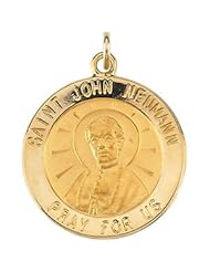 St. Saint John Neumann Medal Pendant 14K Gold Yellow R16327