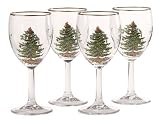 Spode Christmas Tree Wine Goblets, Set of 4