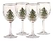Kitchen & Housewares : Spode Christmas Tree Wine Goblets, Set of 4