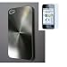 Silver Metal Aluminum Back Cover Finger Ripple Hard Case+ Screen Protector for iPhone 4 / 4G