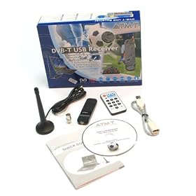 ATMT Digital TV DVB-T USB Stick Freeview receiver, black with Remote Control