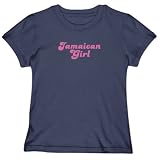 T-Shirt Woman Navy Blue  Jamaican Girl Chick  Jamaica Country