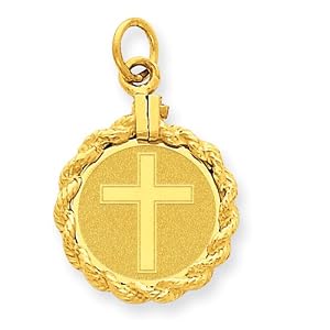 14k Eternal Life Cross Pendant