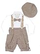 Infant & Toddler Boys Vintage Style Knickers Outfit 5-pc with Suspenders, Bowtie & Newsboy Cap