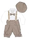 Infant & Toddler Boys Vintage Style Knickers Outfit 5-pc with Suspenders, Bowtie & Newsboy Cap