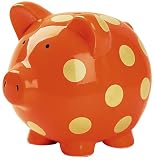 Elegant Baby Ceramic Polka Dot Piggy Bank Orange